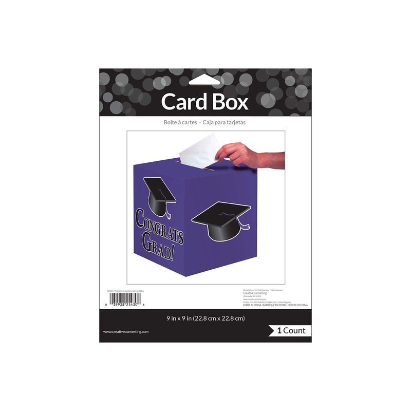 Creative Converting Congrats Grad Card Holder Box, Purple - - Image 5
